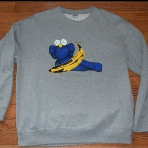 Uniqlo x KAWS Gray and Blue Crewneck Sweater